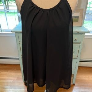 Pink Milly black tank. Small. Netting back. A7